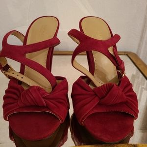 MICHAEL Michael Kors Suri Suede Knot Detail Ankle Strap Dress Sandals